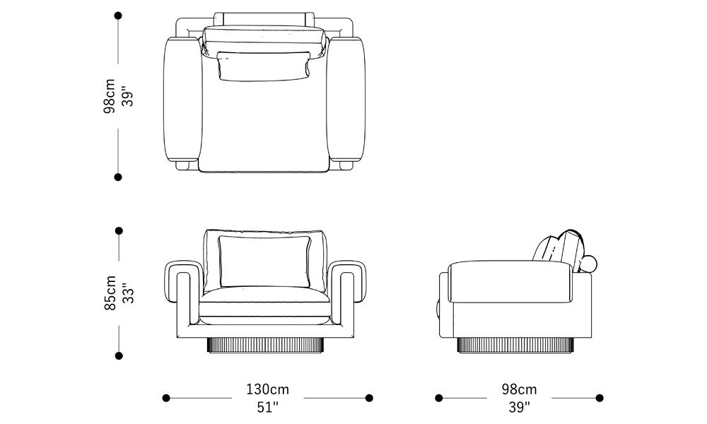 Imagen de las dimensiones principales del producto